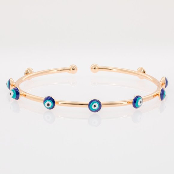 4 braceletsEvil eye, Nazar Gold Metal, talisman, open cuff, turkish eye - Picture 15 of 16